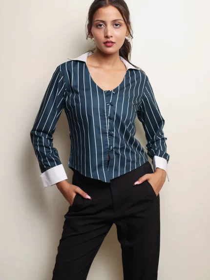 Evergreen Striped Formal Shirt