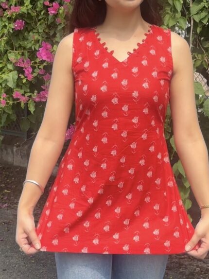 Poppy Red "Short Kurta